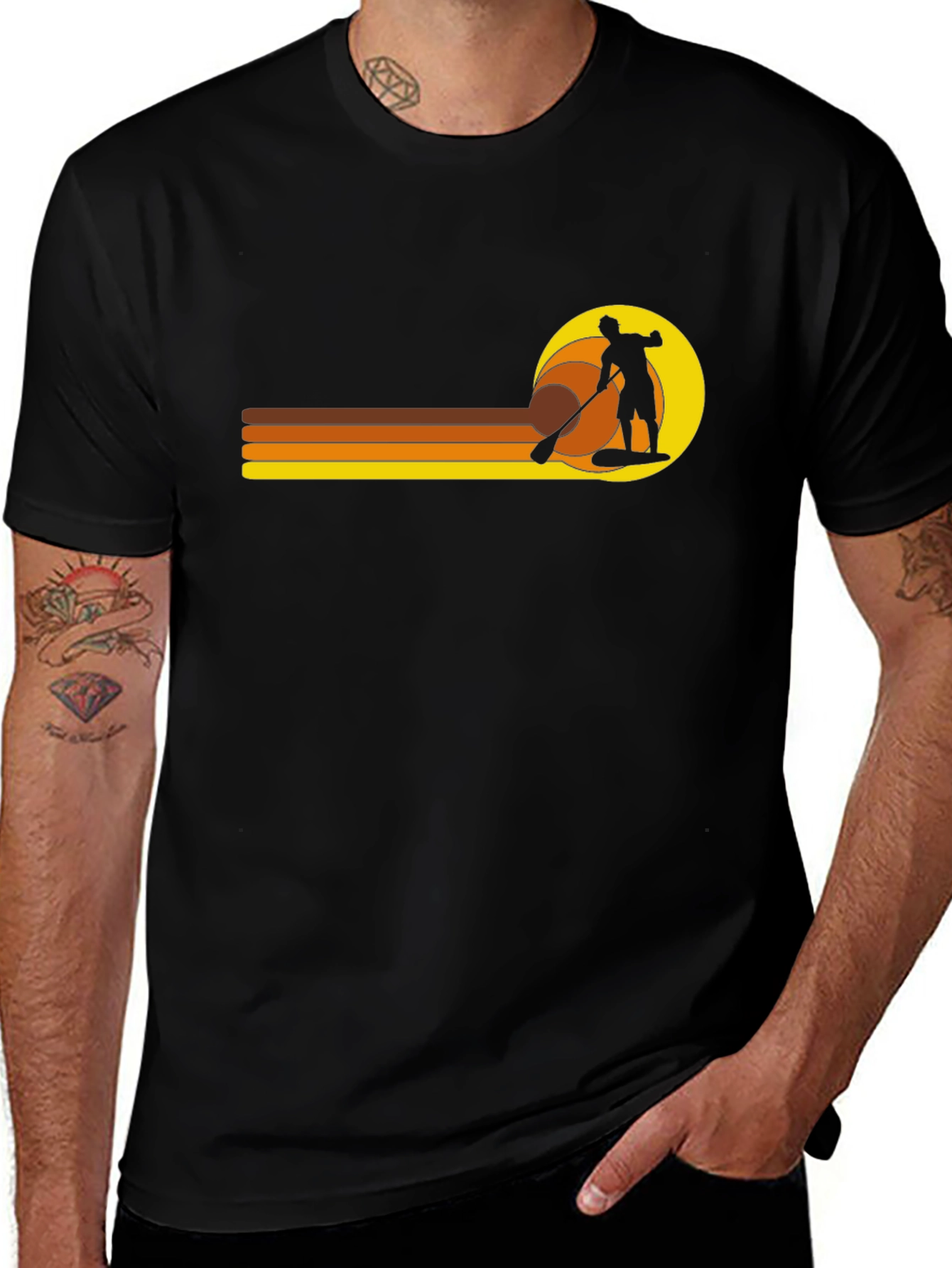 Retro Paddleboarder Graphic T-Shirt