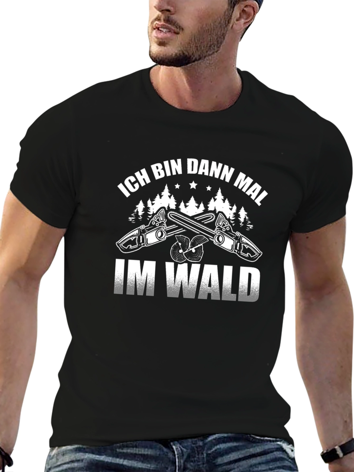 Ich Bin Dann Mal Im Wald Black T-Shirt
