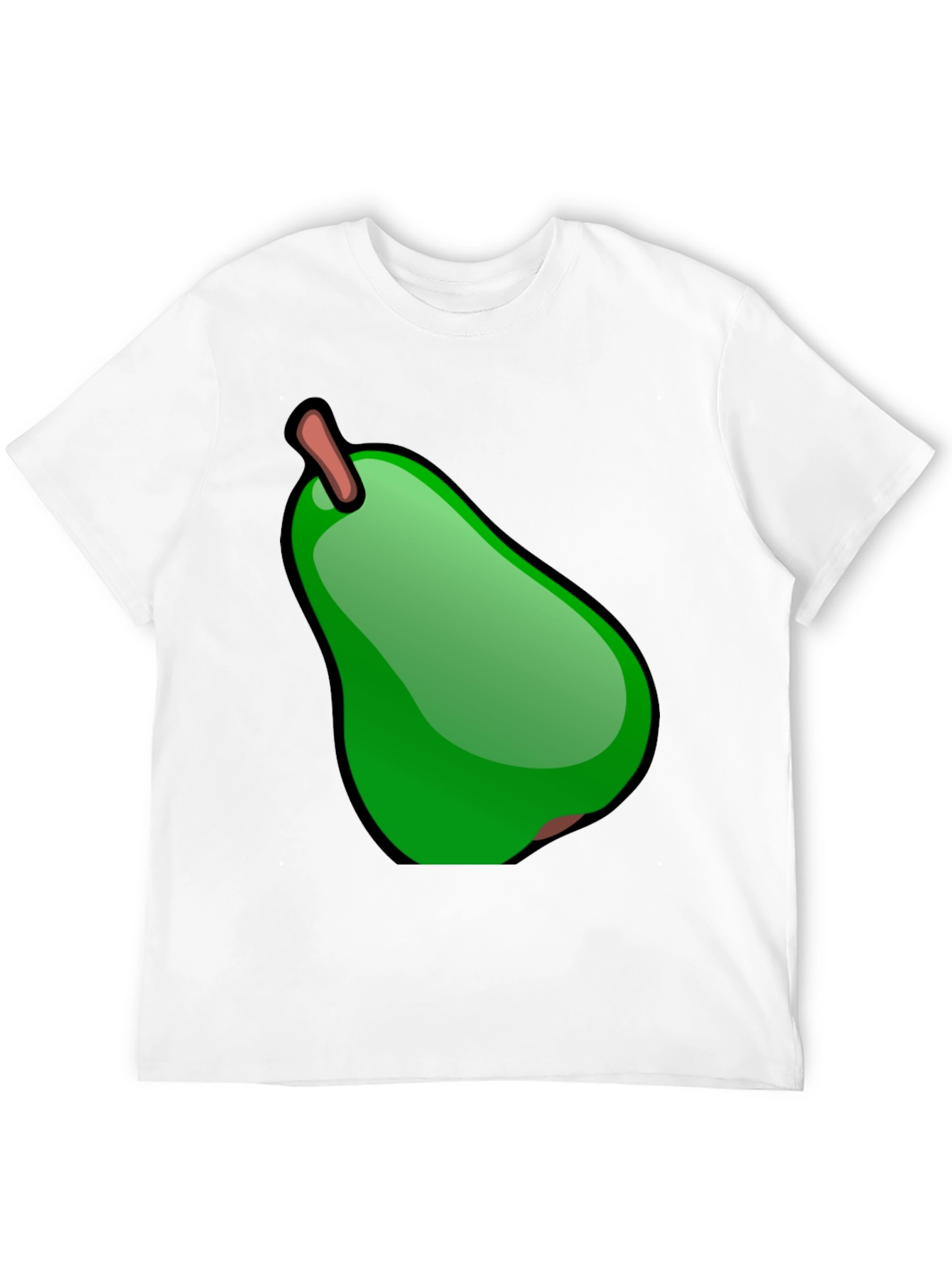 Green Pear Graphic Black T-Shirt