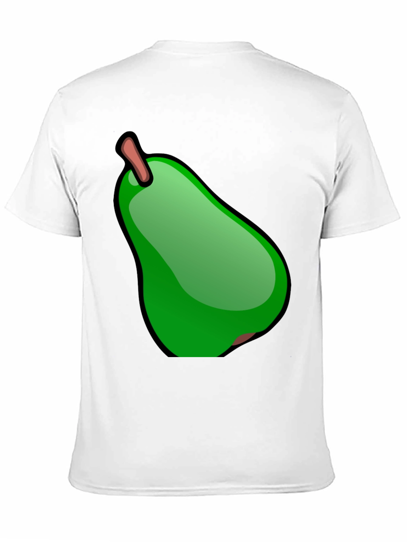 Green Pear Graphic Black T-Shirt