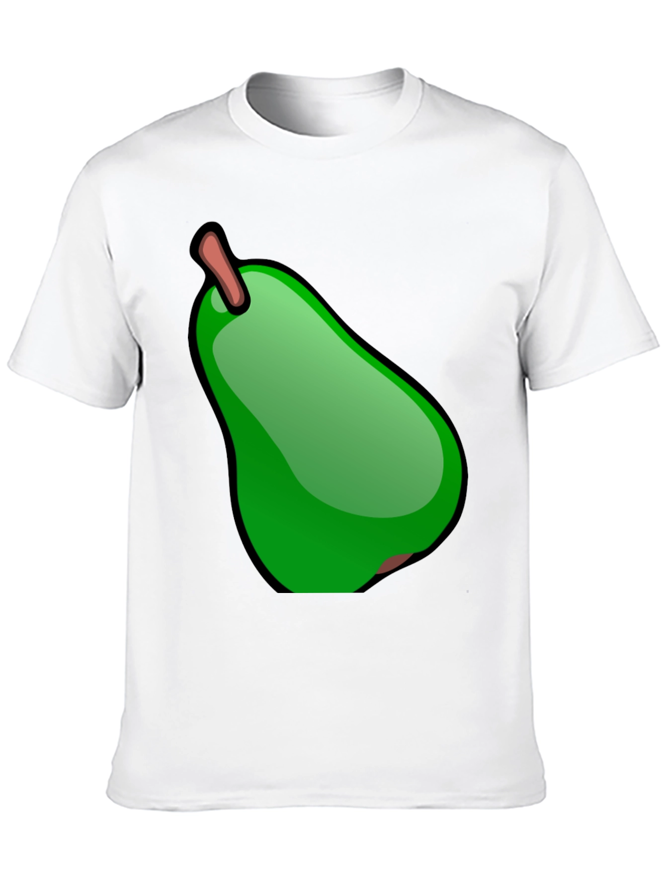Green Pear Graphic Black T-Shirt