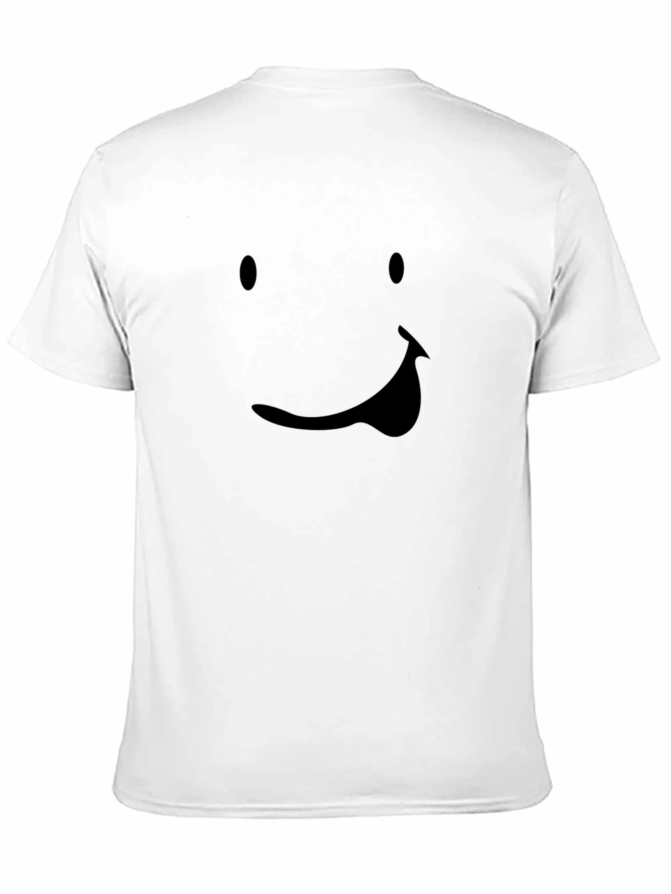Smiley Face Graphic Tee - Black Casual T-Shirt