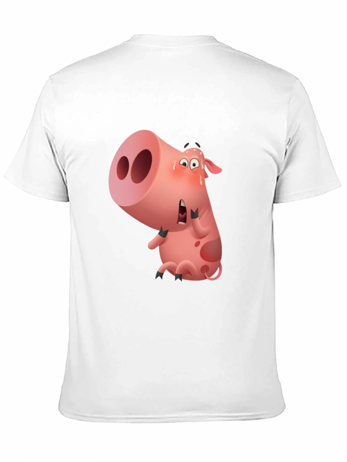 Cartoon Pig Graphic Black T-Shirt