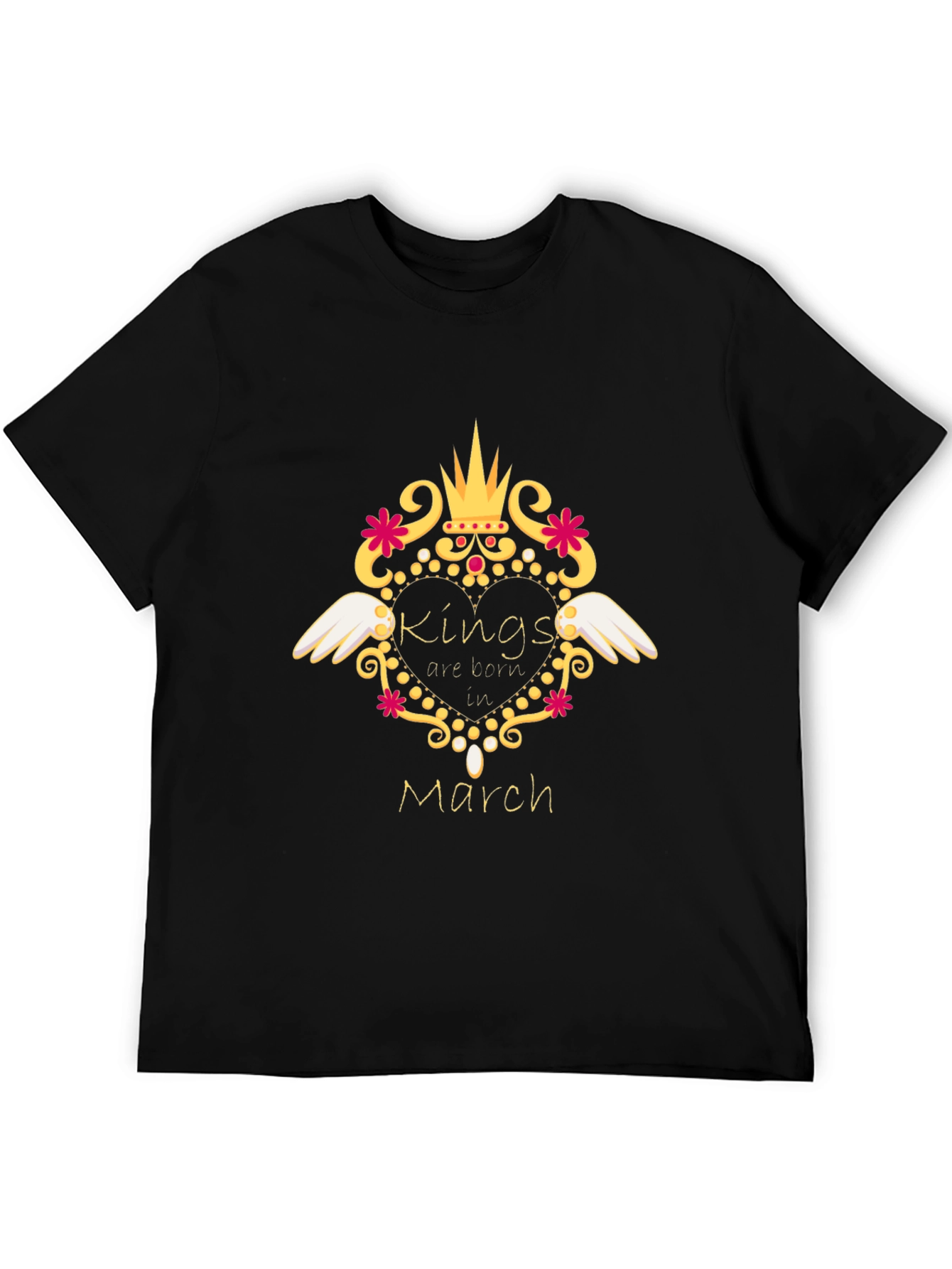 Kings Born in March Black T-Shirt