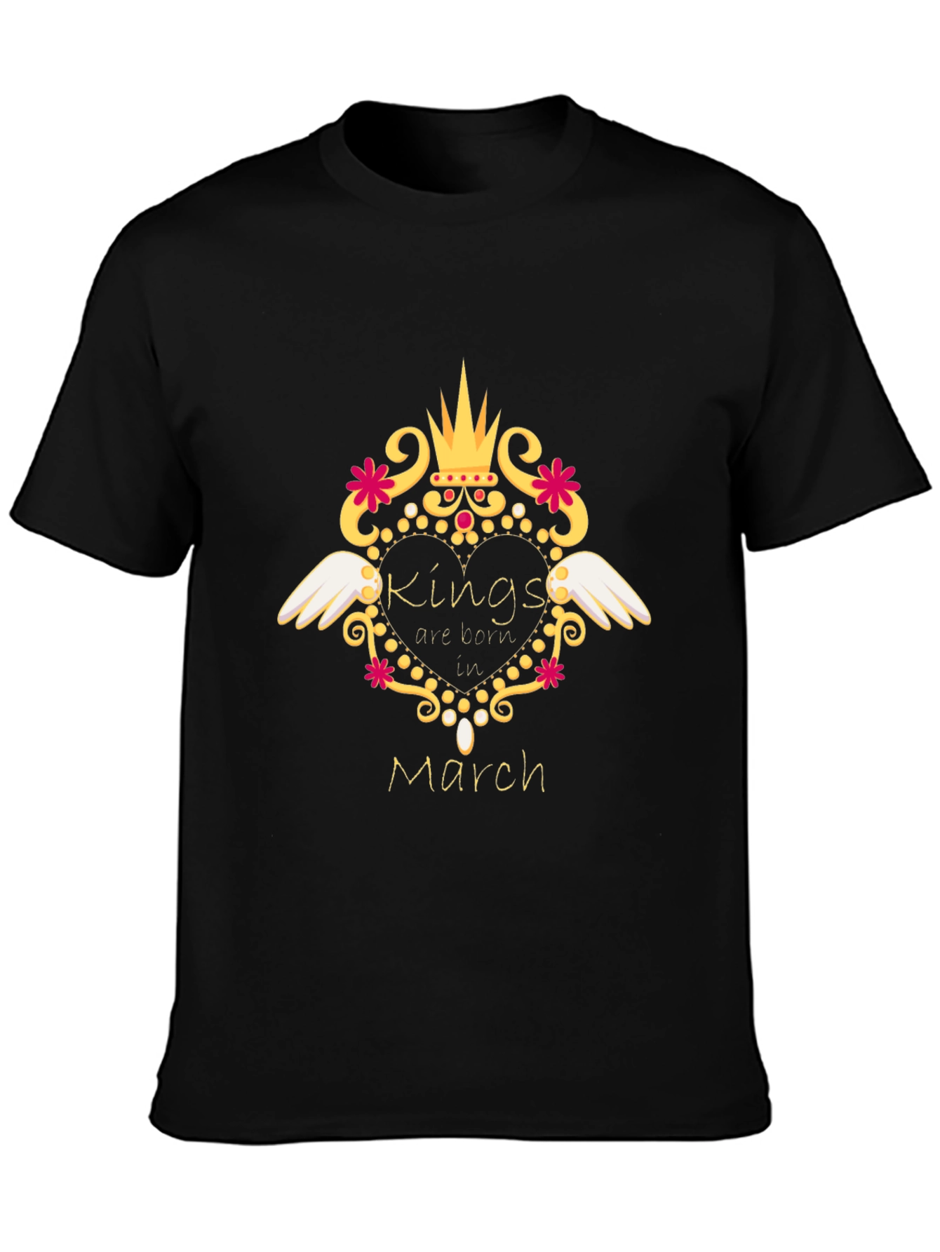 Kings Born in March Black T-Shirt