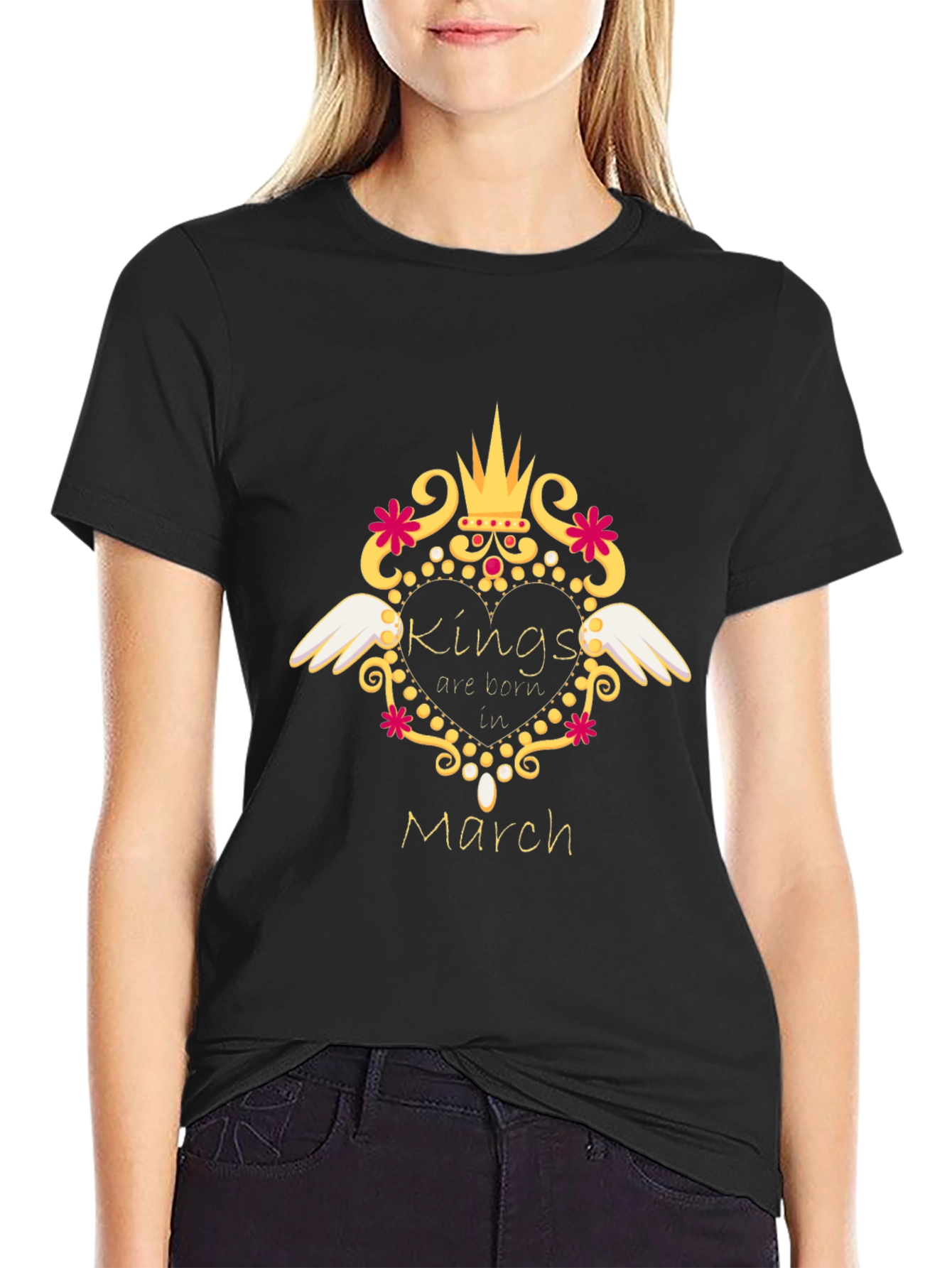 Kings Born in March Black T-Shirt