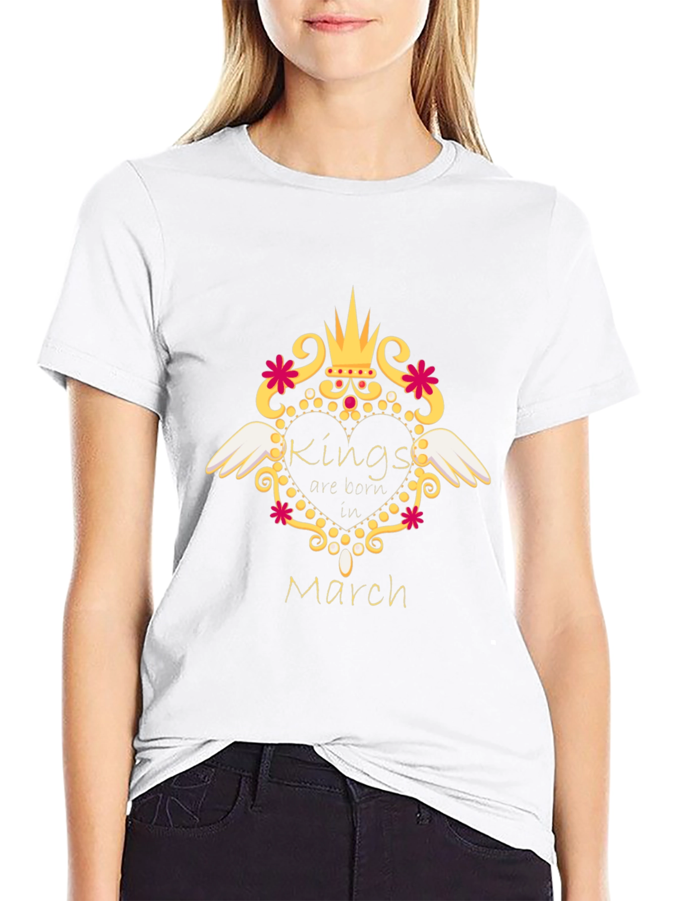 Kings Born in March Black T-Shirt