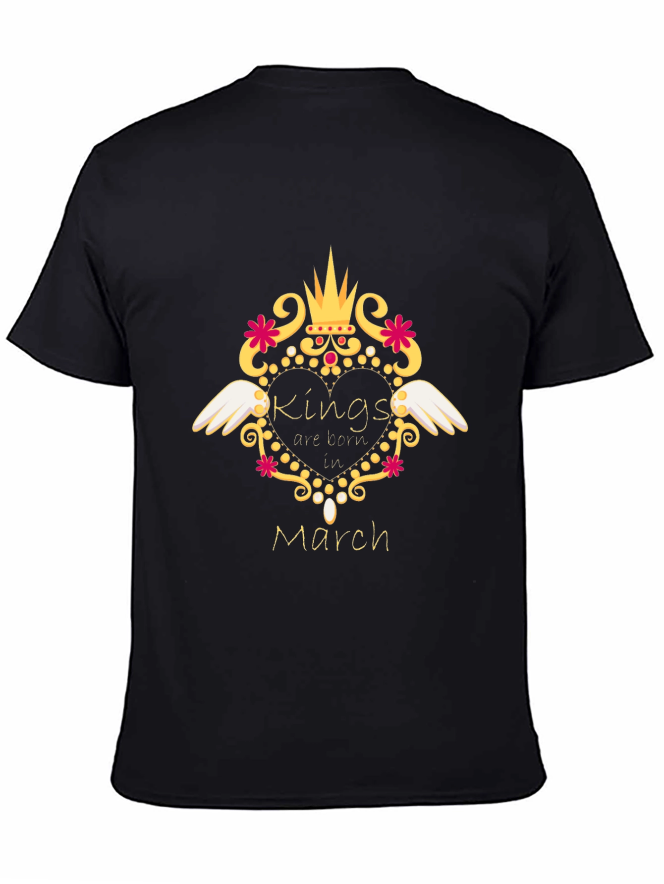 Kings Born in March Black T-Shirt
