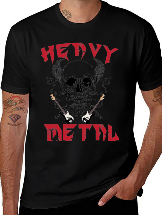 Heavy Metal Skull Guitar T-Shirt