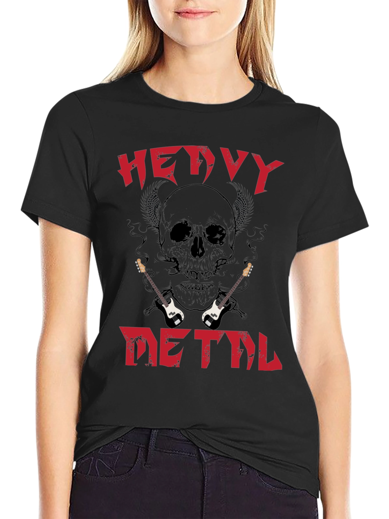 Heavy Metal Skull Guitar T-Shirt