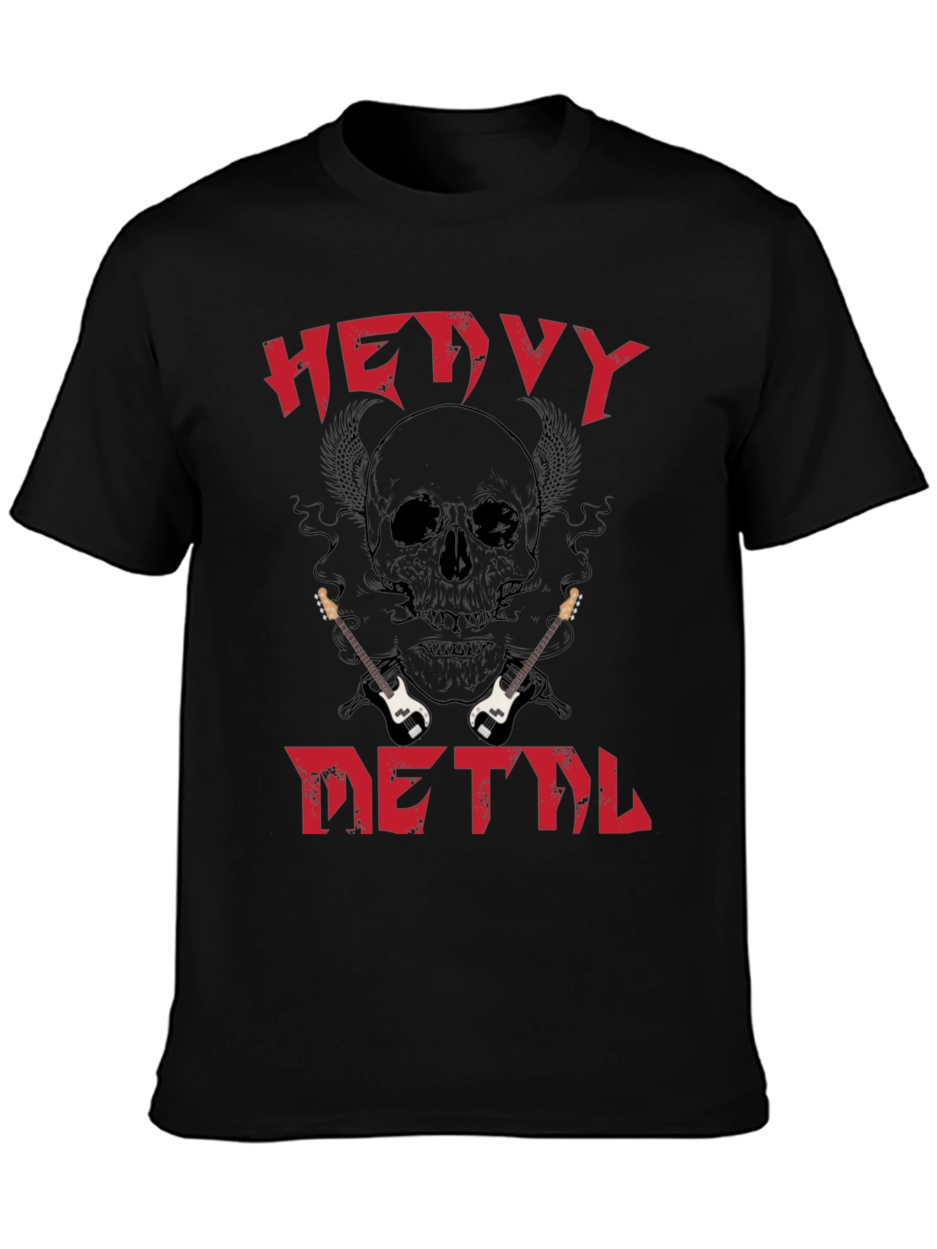 Heavy Metal Skull Guitar T-Shirt