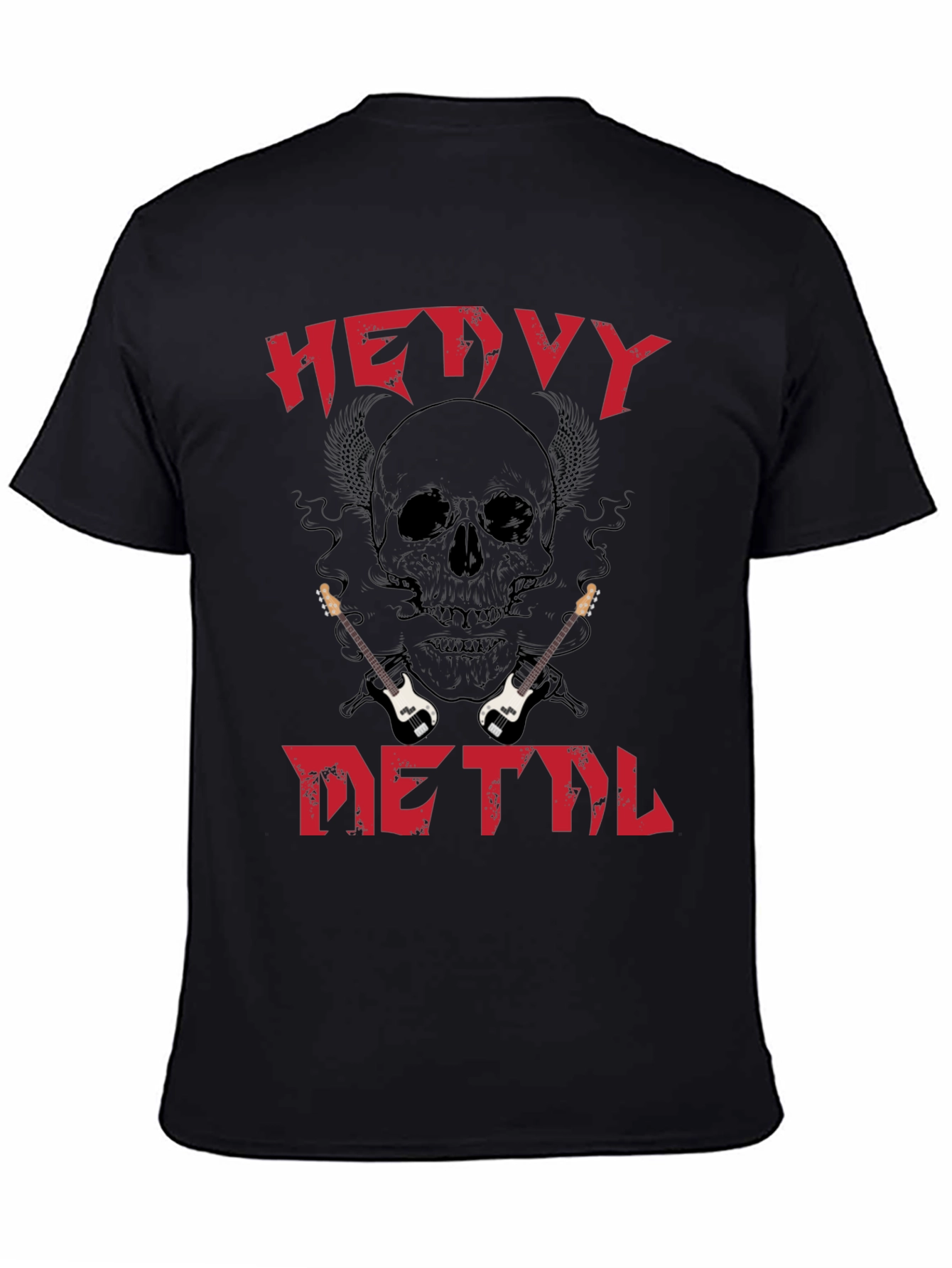 Heavy Metal Skull Guitar T-Shirt