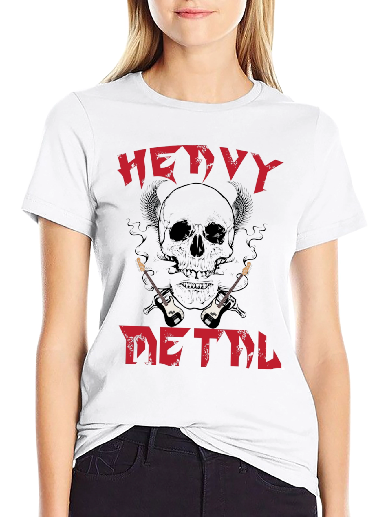 Heavy Metal Skull Guitar T-Shirt