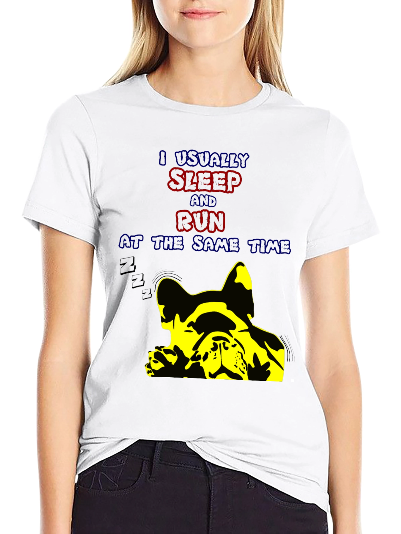Funny Dog Lover T-Shirt: I Usually Sleep and Run
