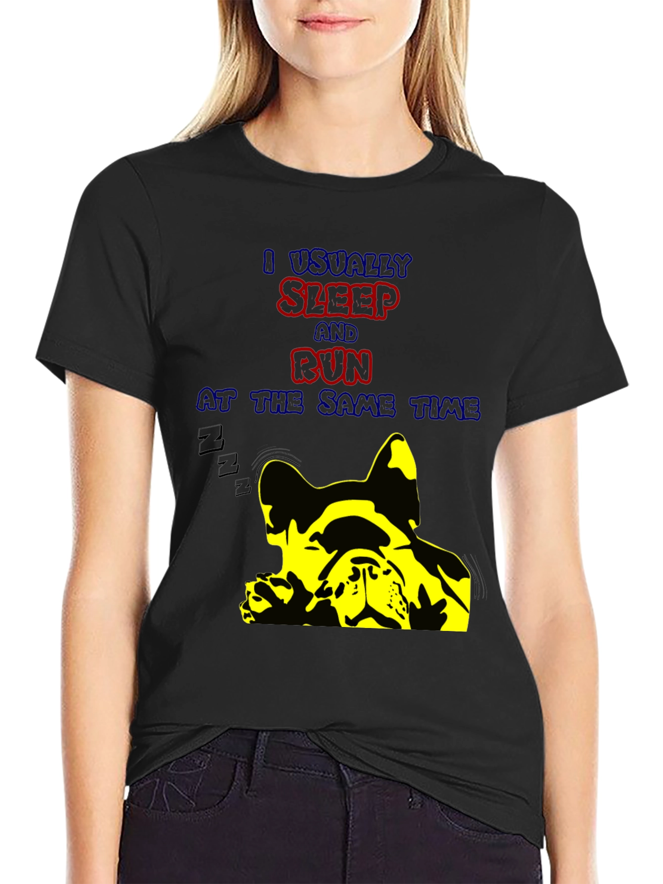 Funny Dog Lover T-Shirt: I Usually Sleep and Run
