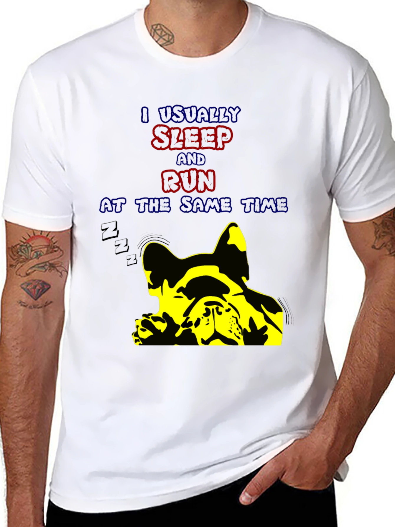 Funny Dog Lover T-Shirt: I Usually Sleep and Run