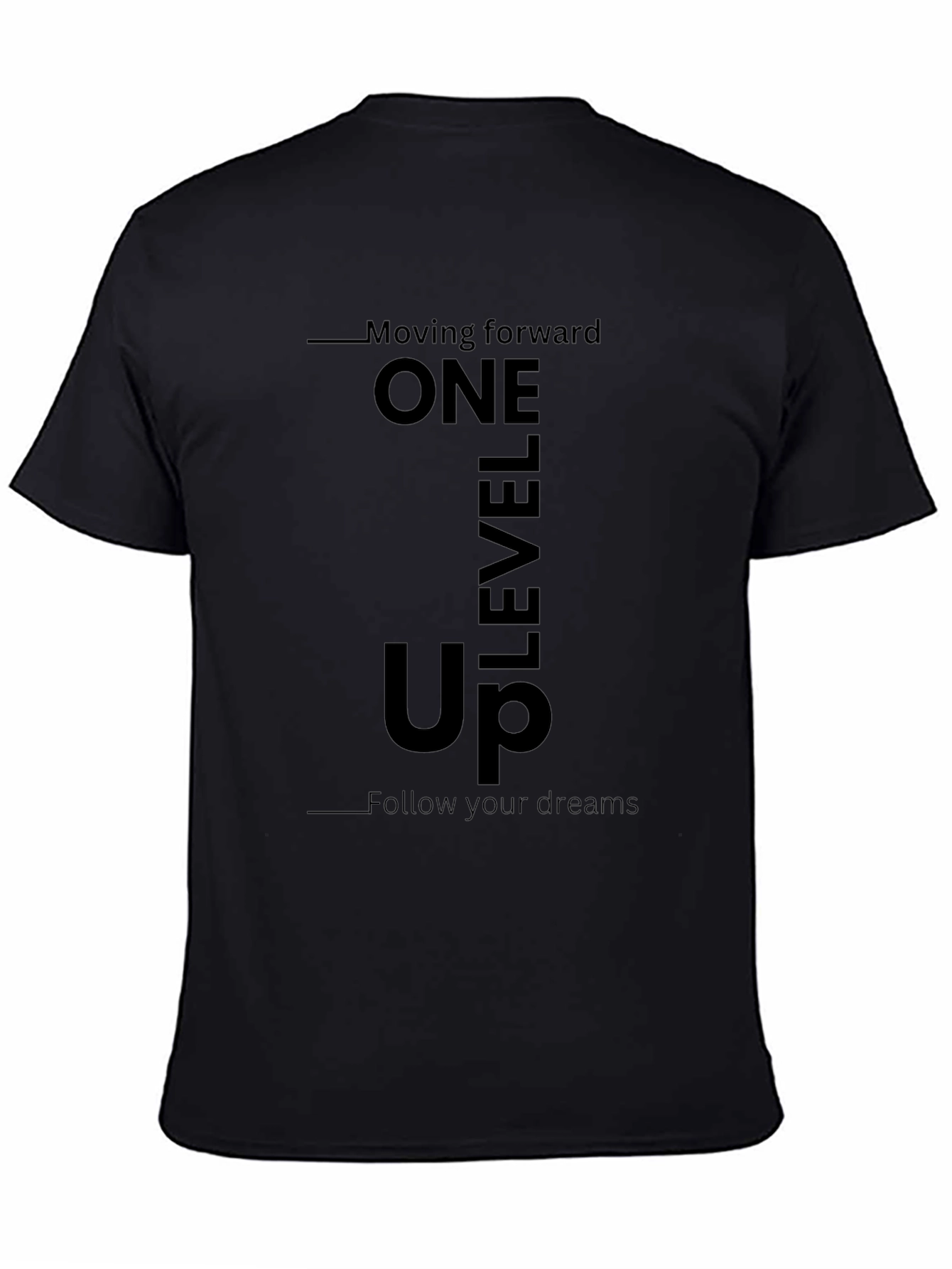 One Level Up Graphic Tee - Black Casual T-Shirt