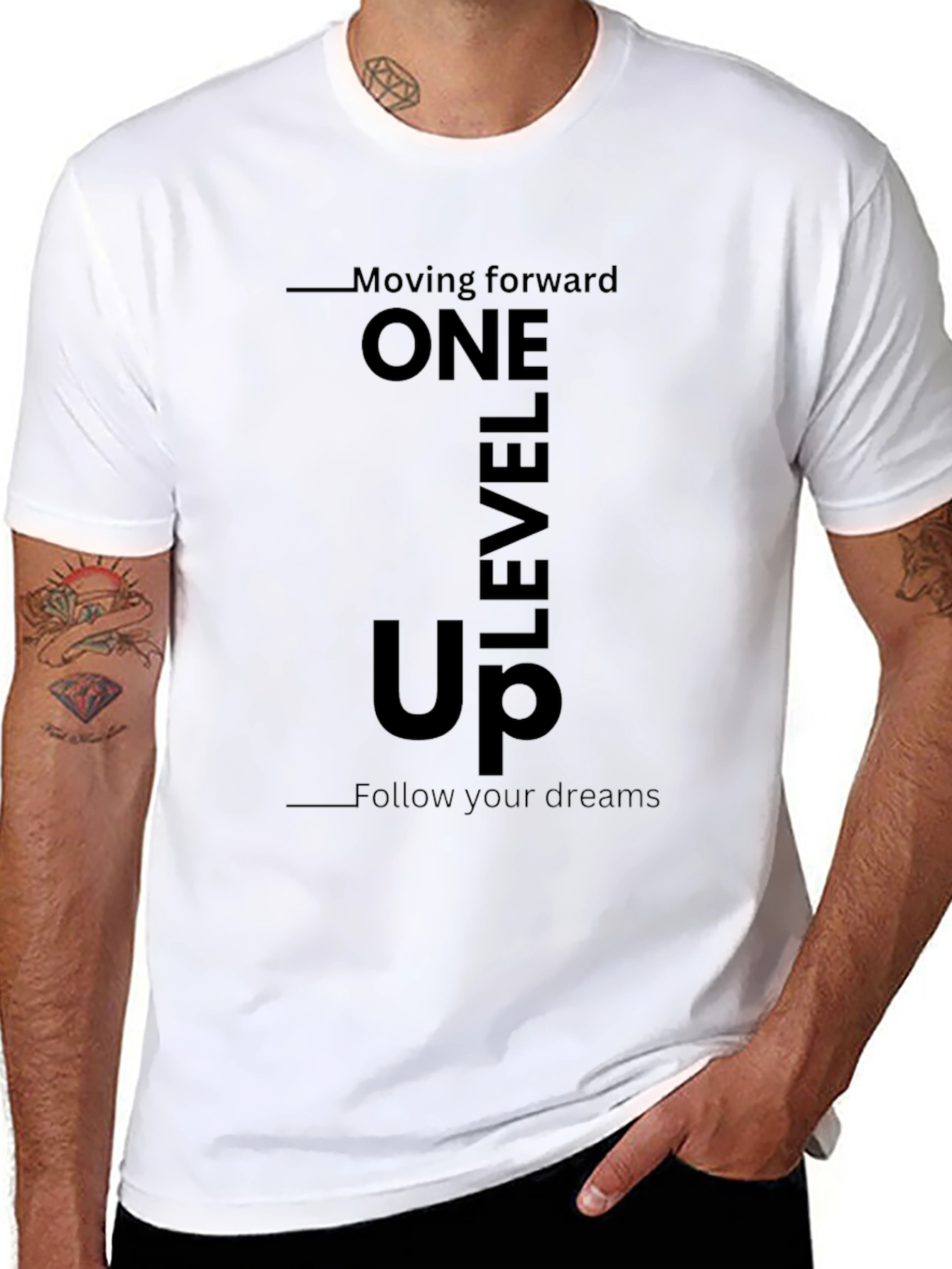 One Level Up Graphic Tee - Black Casual T-Shirt