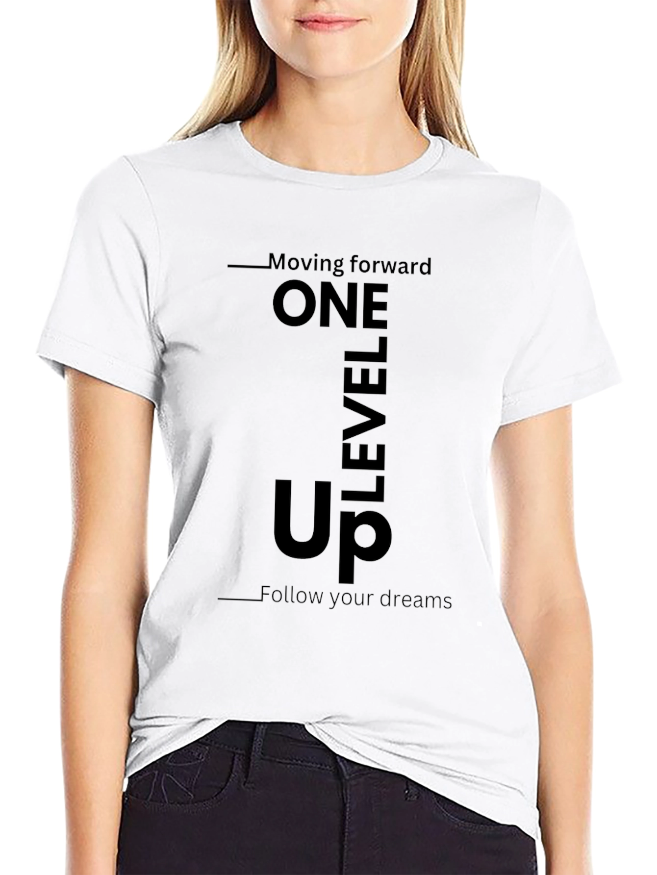 One Level Up Graphic Tee - Black Casual T-Shirt