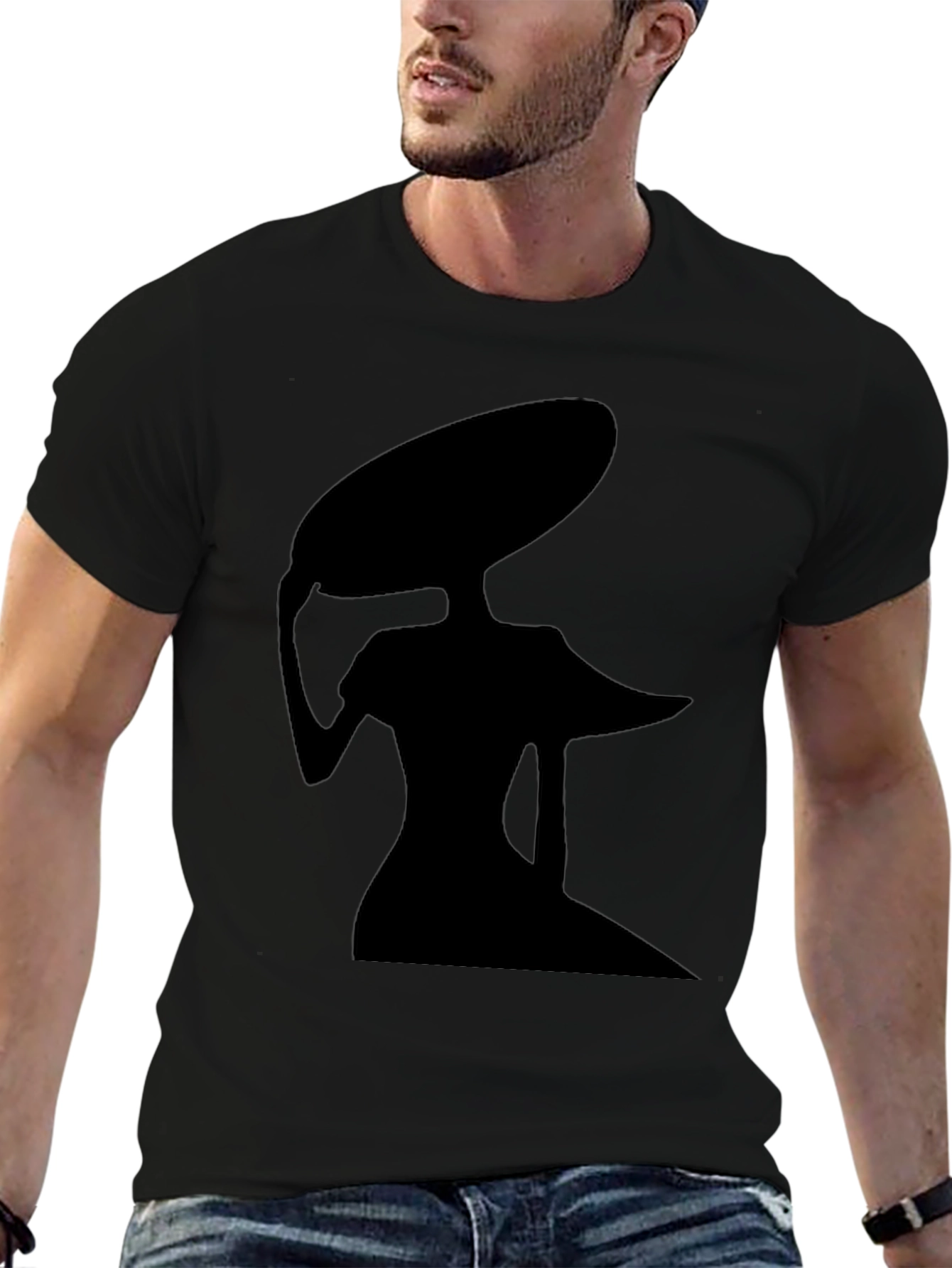 Elegant Lady Silhouette Black T-Shirt