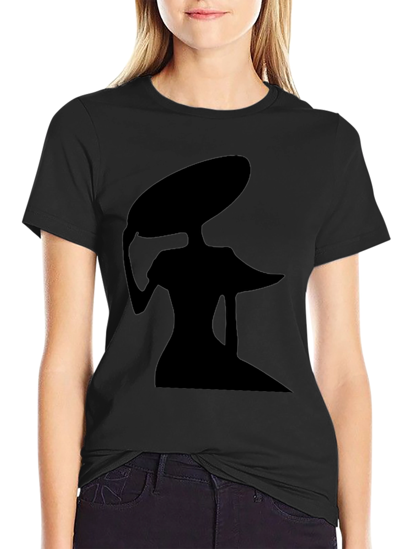 Elegant Lady Silhouette Black T-Shirt