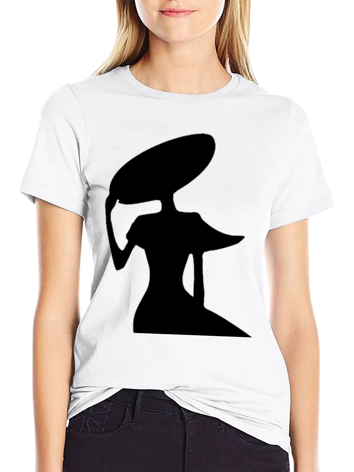 Elegant Lady Silhouette Black T-Shirt