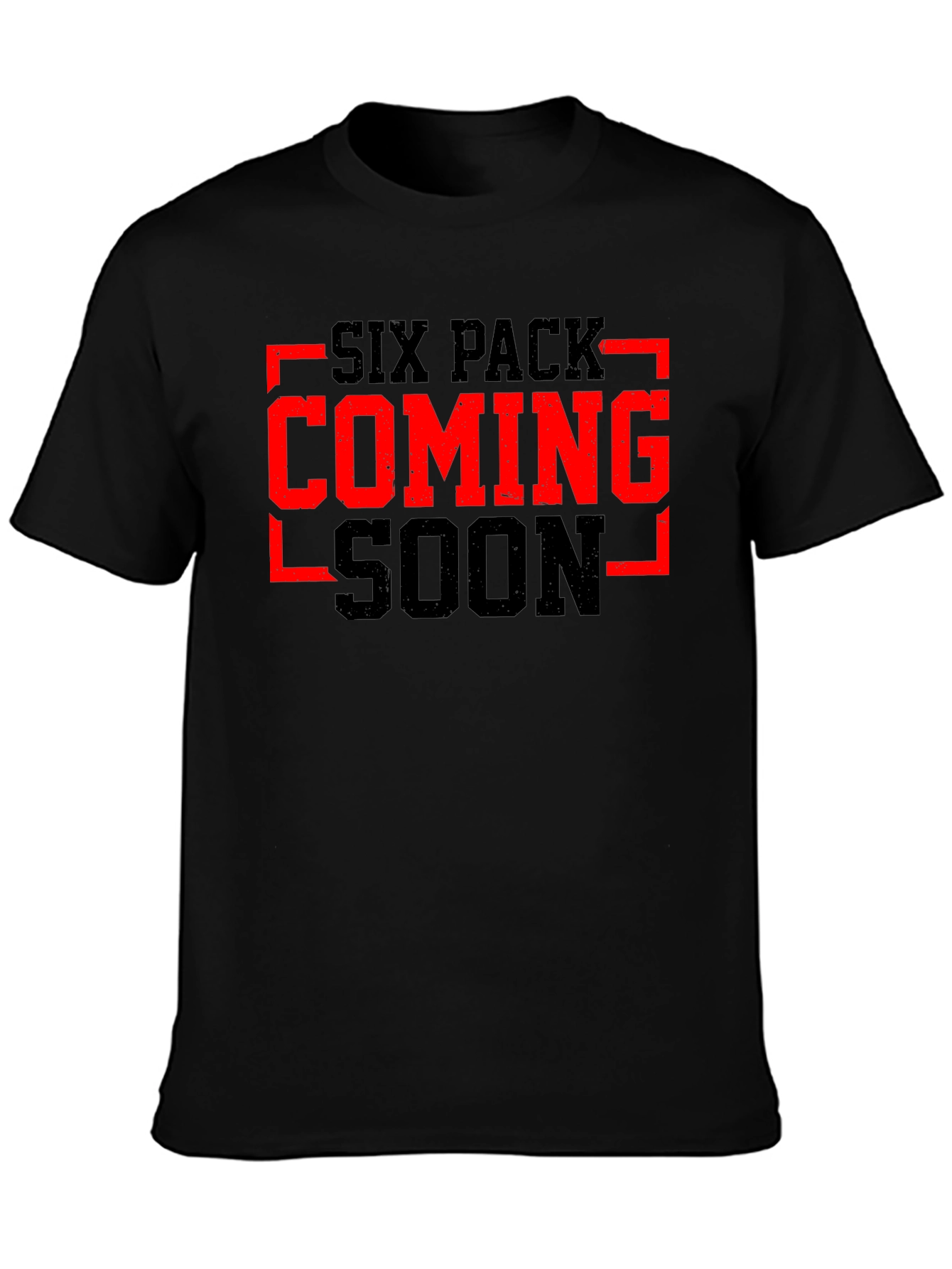 Six Pack Coming Soon Black Graphic Tee