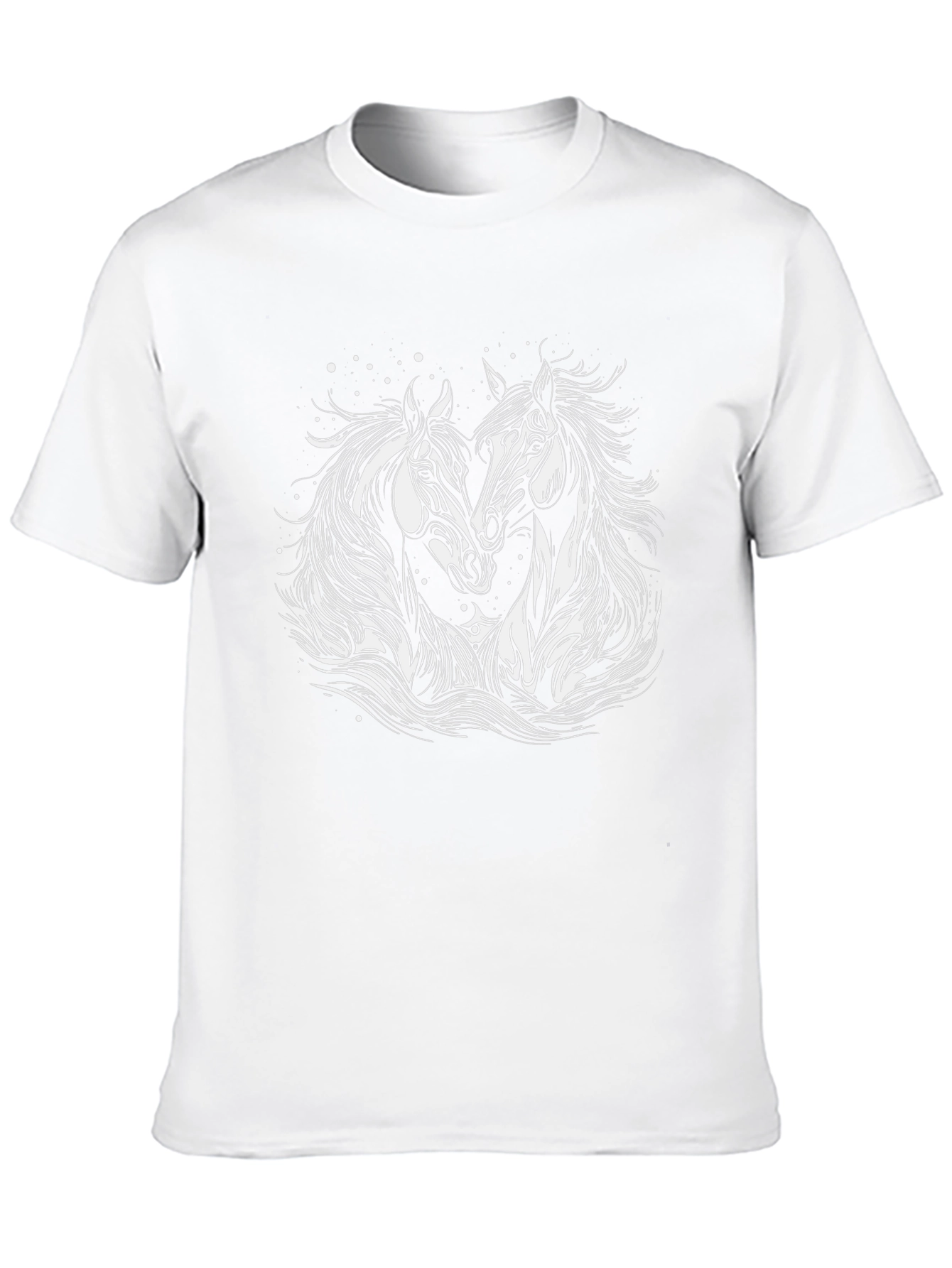 Dual Horse Graphic Black T-Shirt