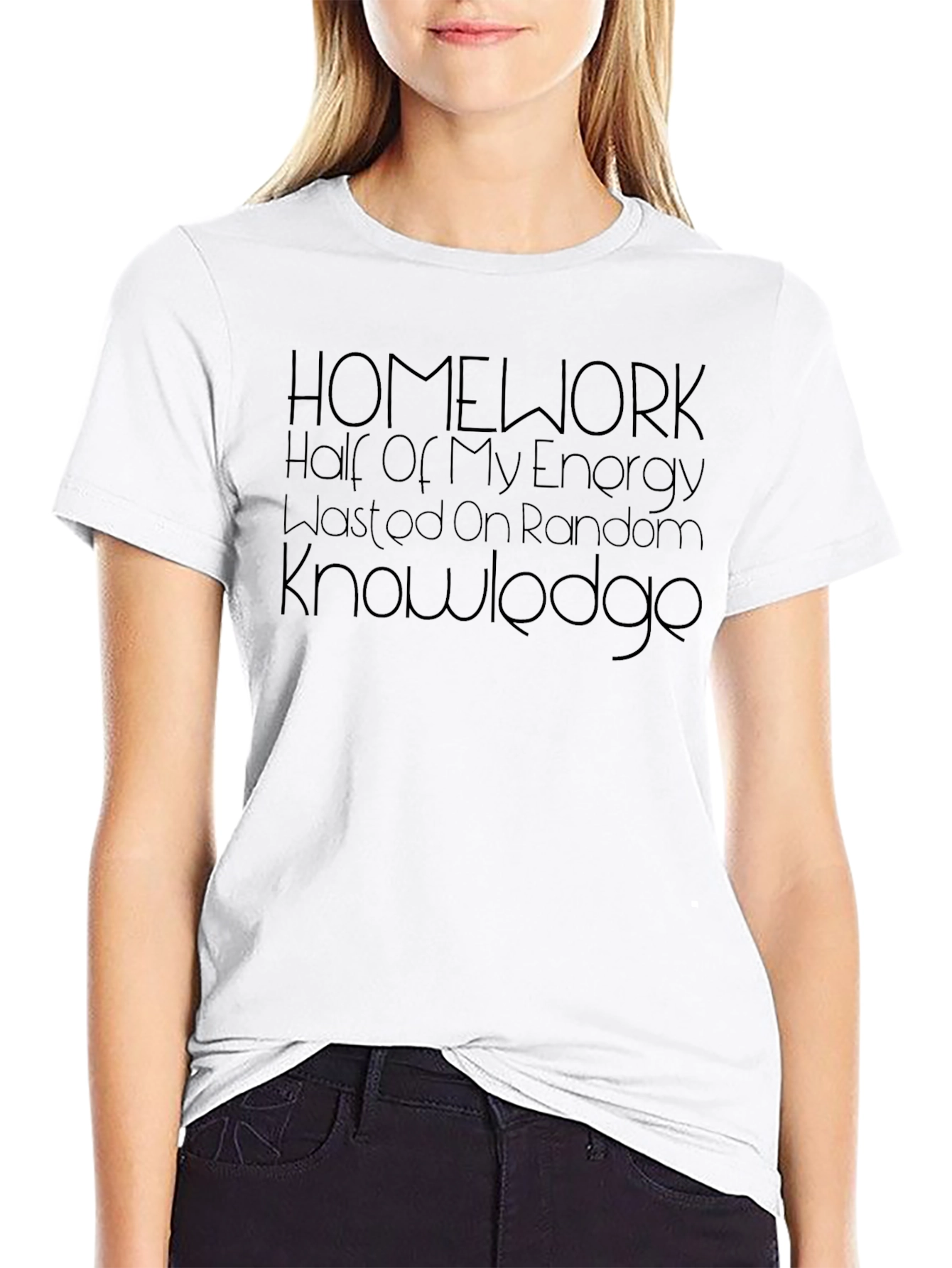 Homework Energy Random Knowledge Mens Black Tee
