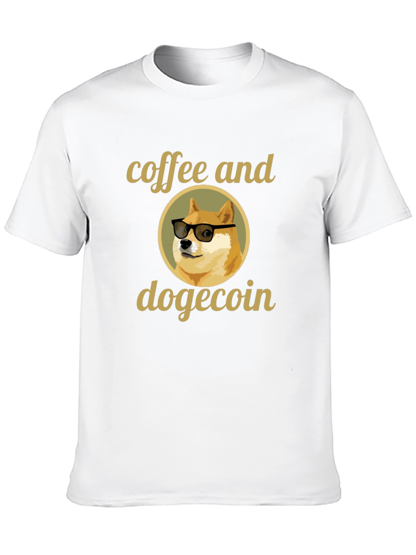 Coffee and Dogecoin Graphic T-Shirt