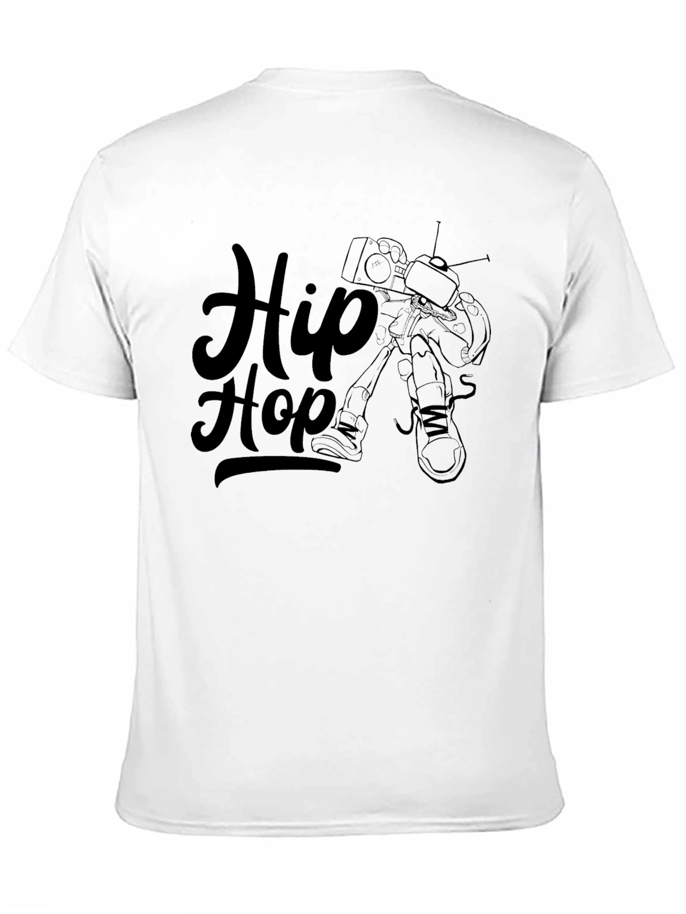 Hip Hop Graphic Print Black T-Shirt