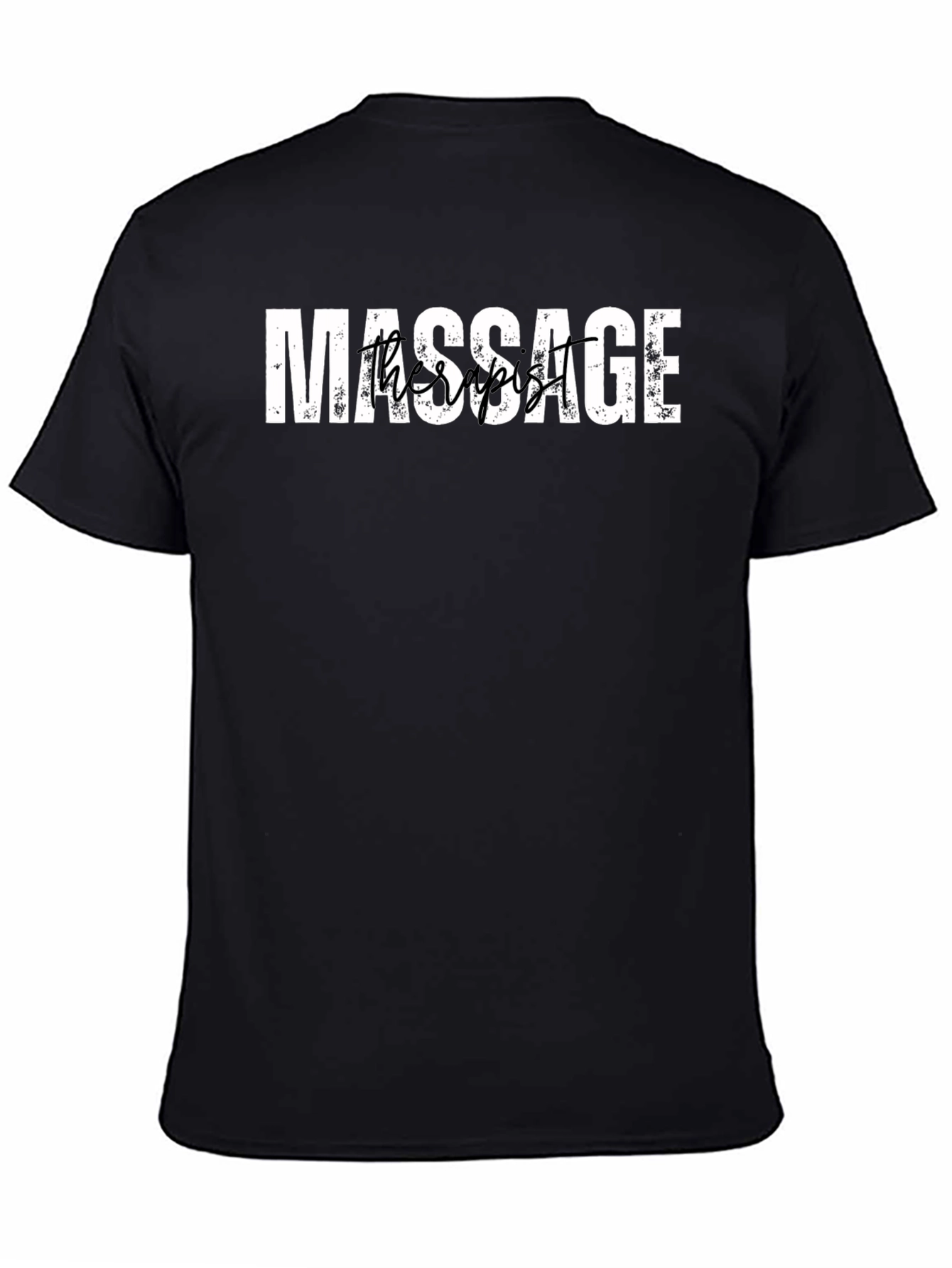 Massage Therapist Graphic Tee - Black Cotton Blend Shirt