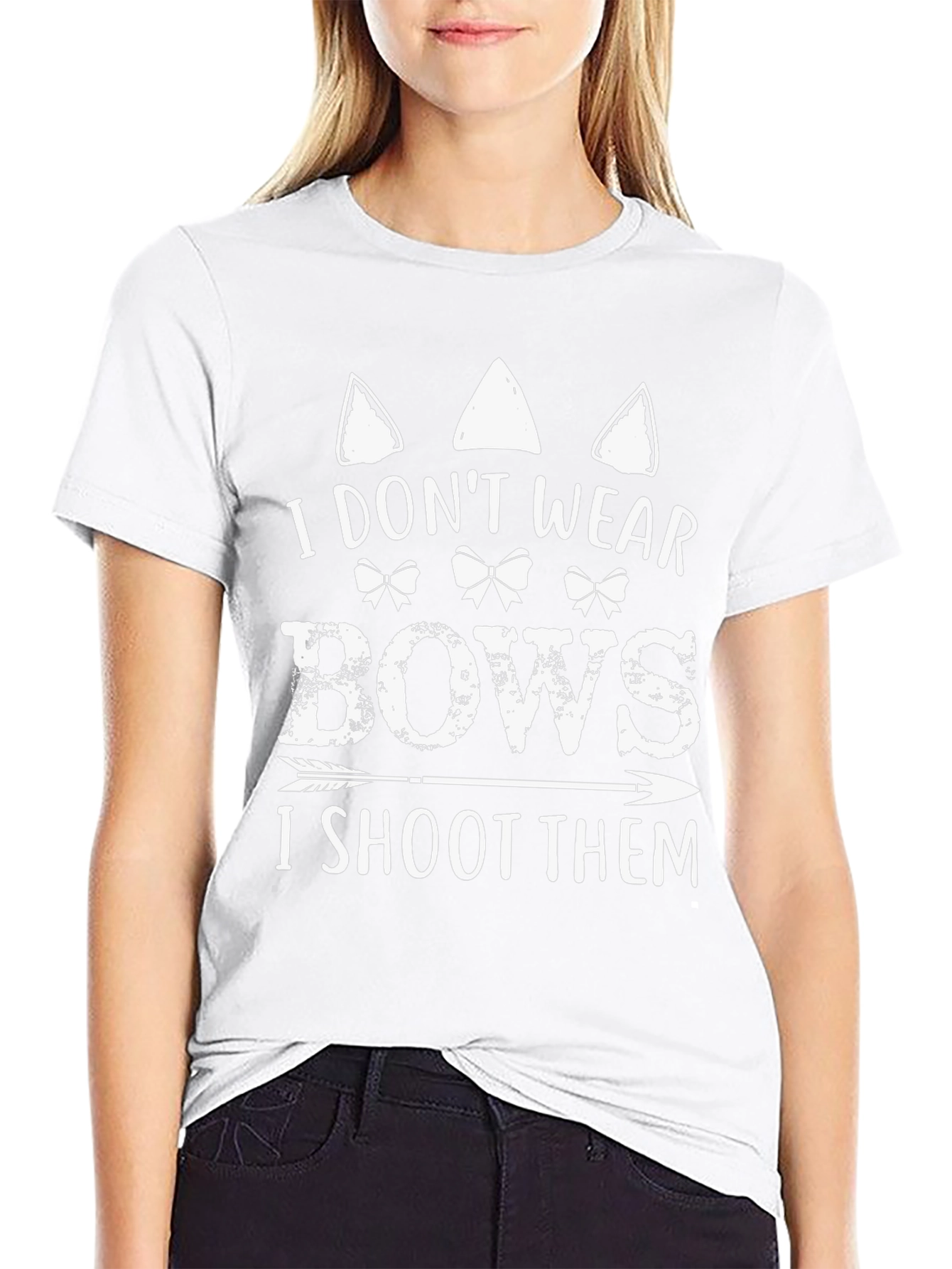 I Dont Wear Bows I Shoot Them Black T-Shirt