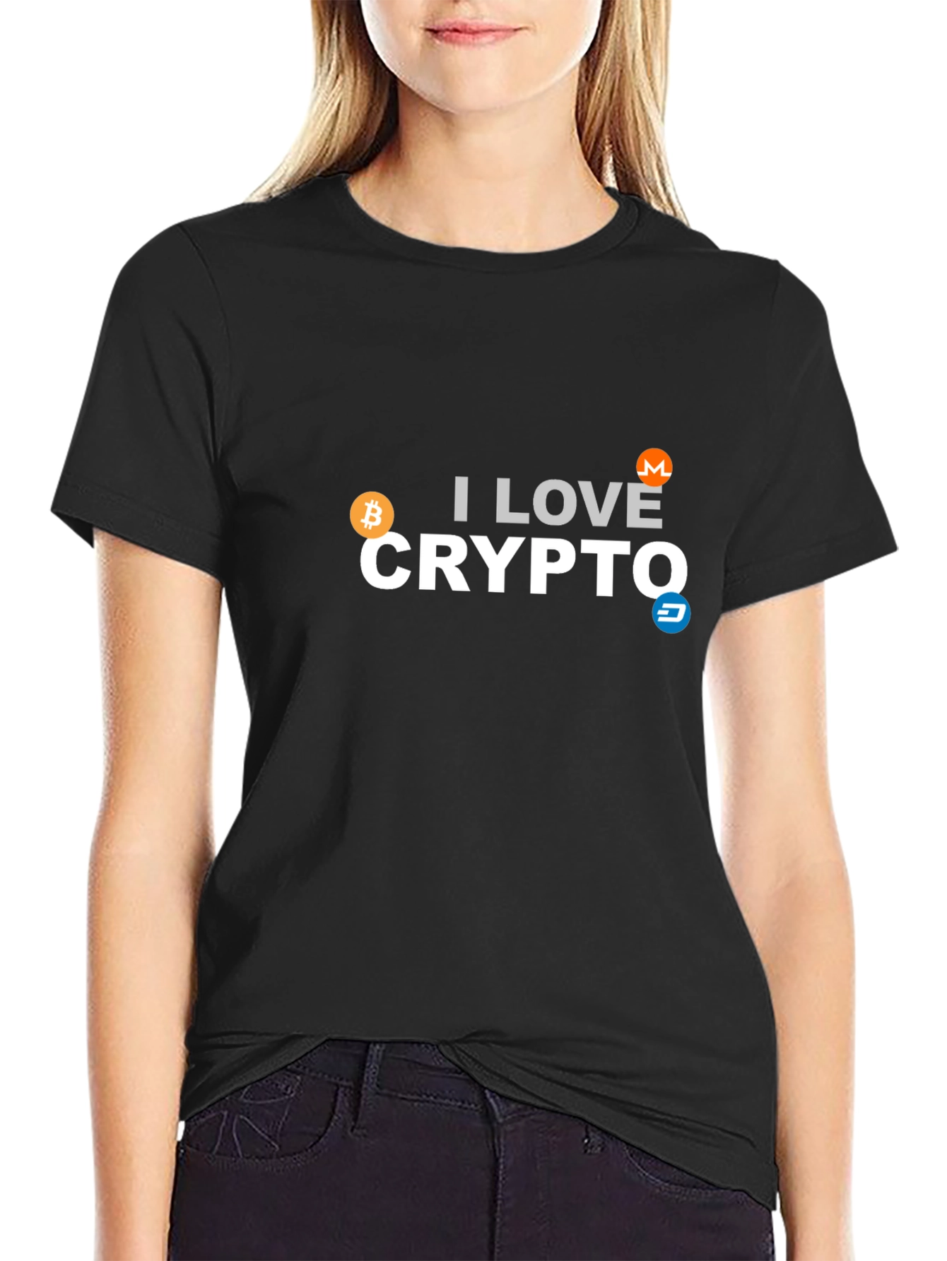 I Love Crypto T-Shirt - Bitcoin Monero Dash