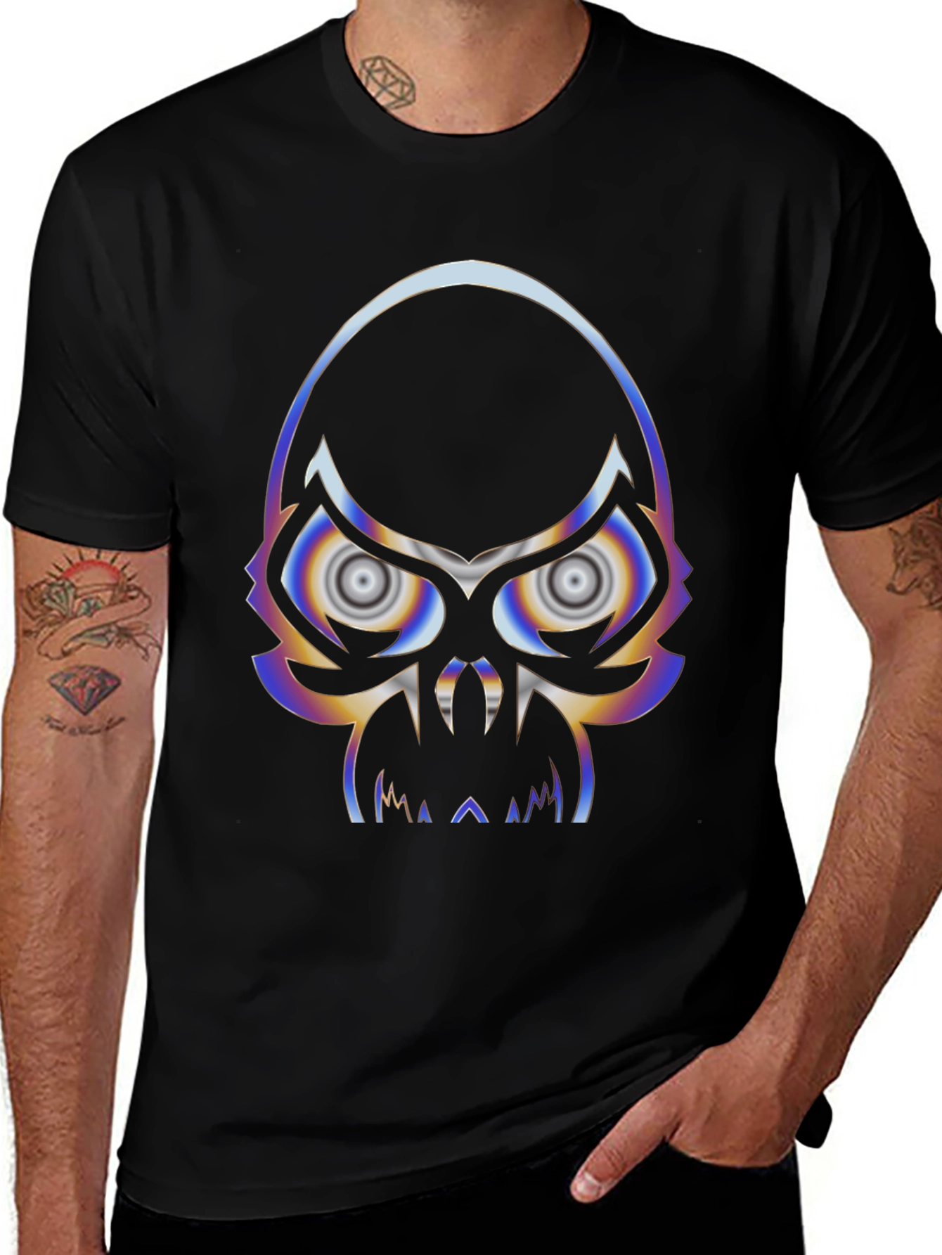 Psychedelic Skull Graphic T-Shirt