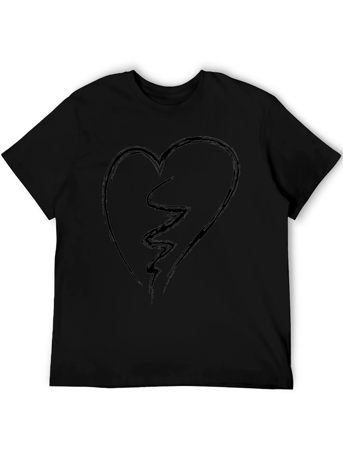 Broken Heart Graphic Tee - Mens Black T-Shirt