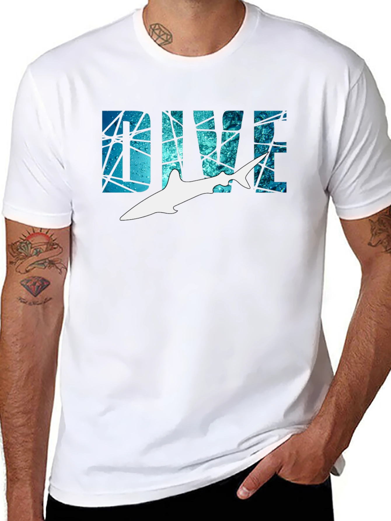 Dive Shark Graphic Tee - Ocean Lovers T-Shirt