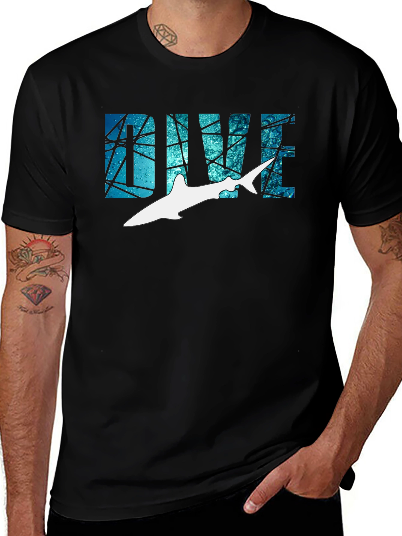 Dive Shark Graphic Tee - Ocean Lovers T-Shirt
