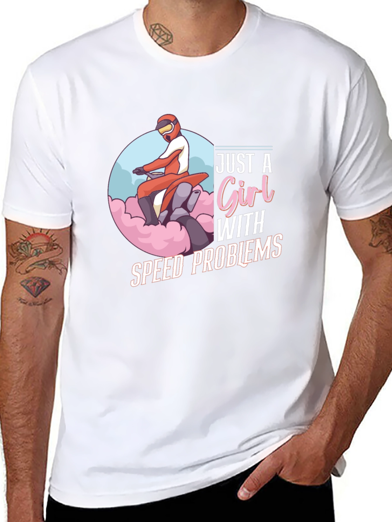 Just A Girl With Speed Problems Black T-Shirt