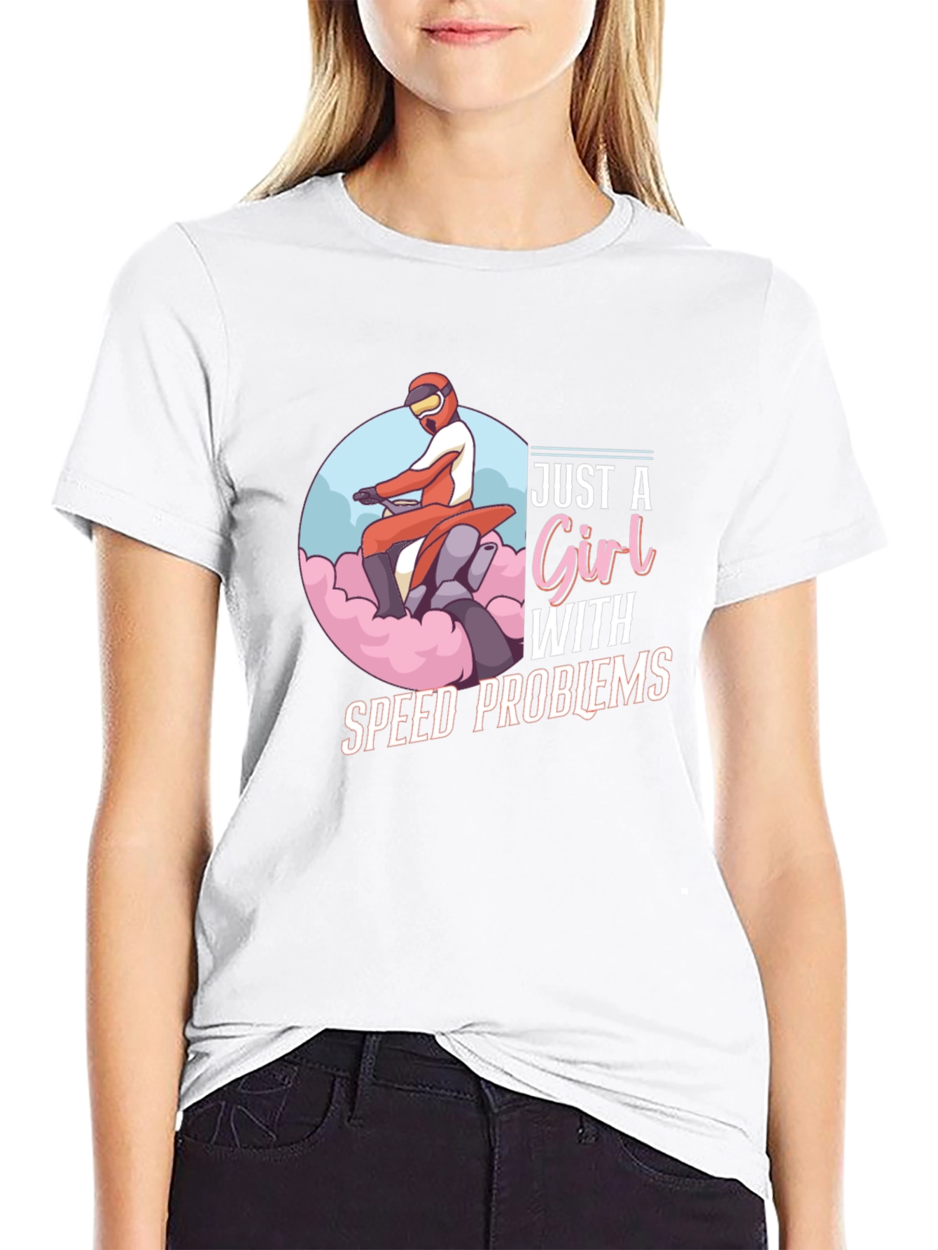 Just A Girl With Speed Problems Black T-Shirt