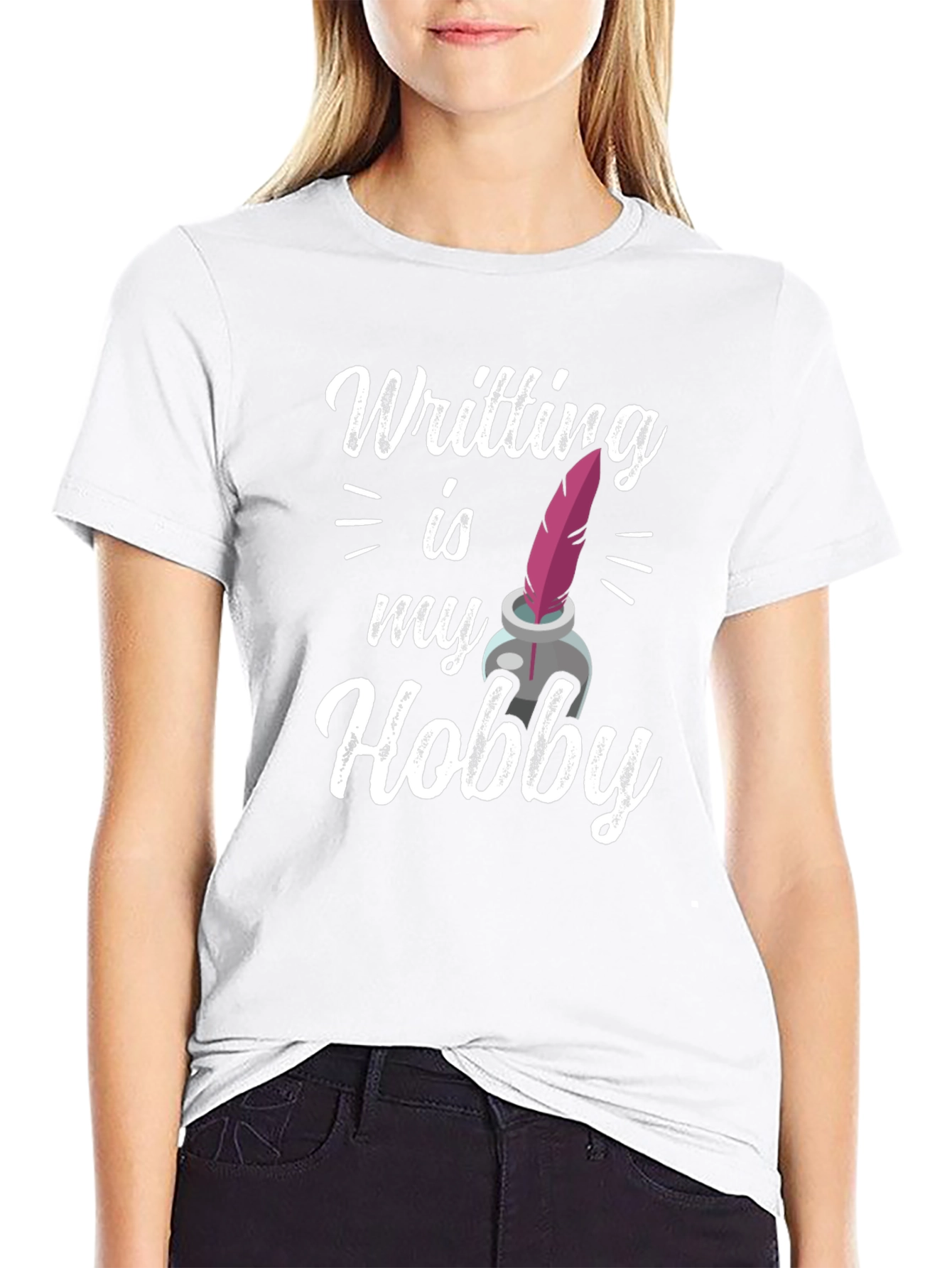 Writing is My Hobby T-Shirt - Black Graphic Tee