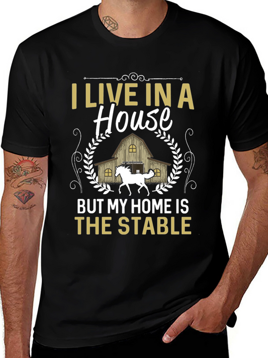 Horse Lover T-Shirt - My Home is The Stable