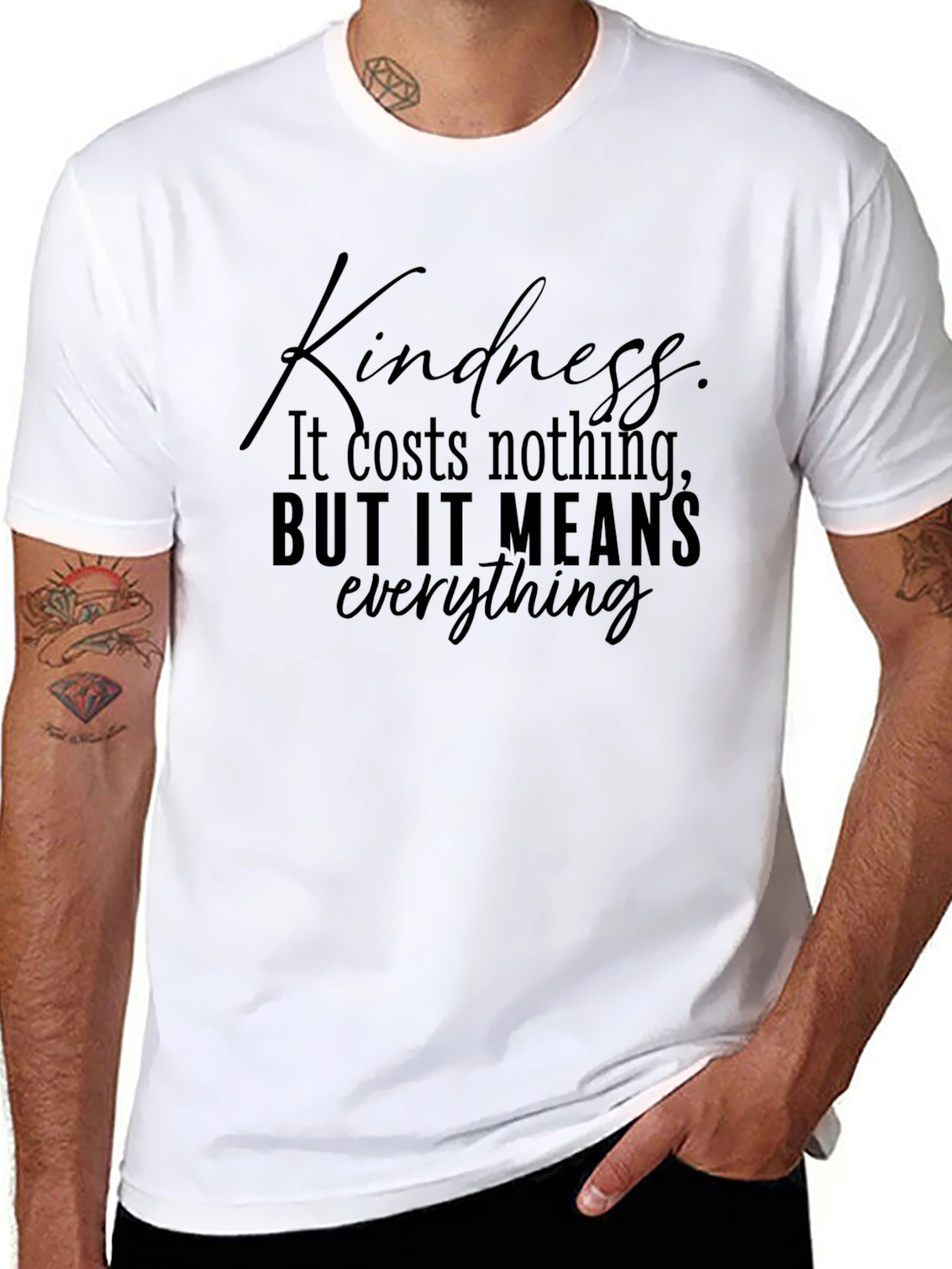 Kindness Graphic Tee - Black Short Sleeve Shirt