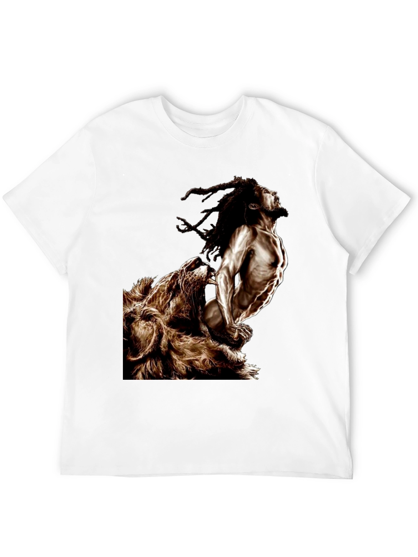 Lion & Rasta Graphic T-Shirt - Mens Black Tee