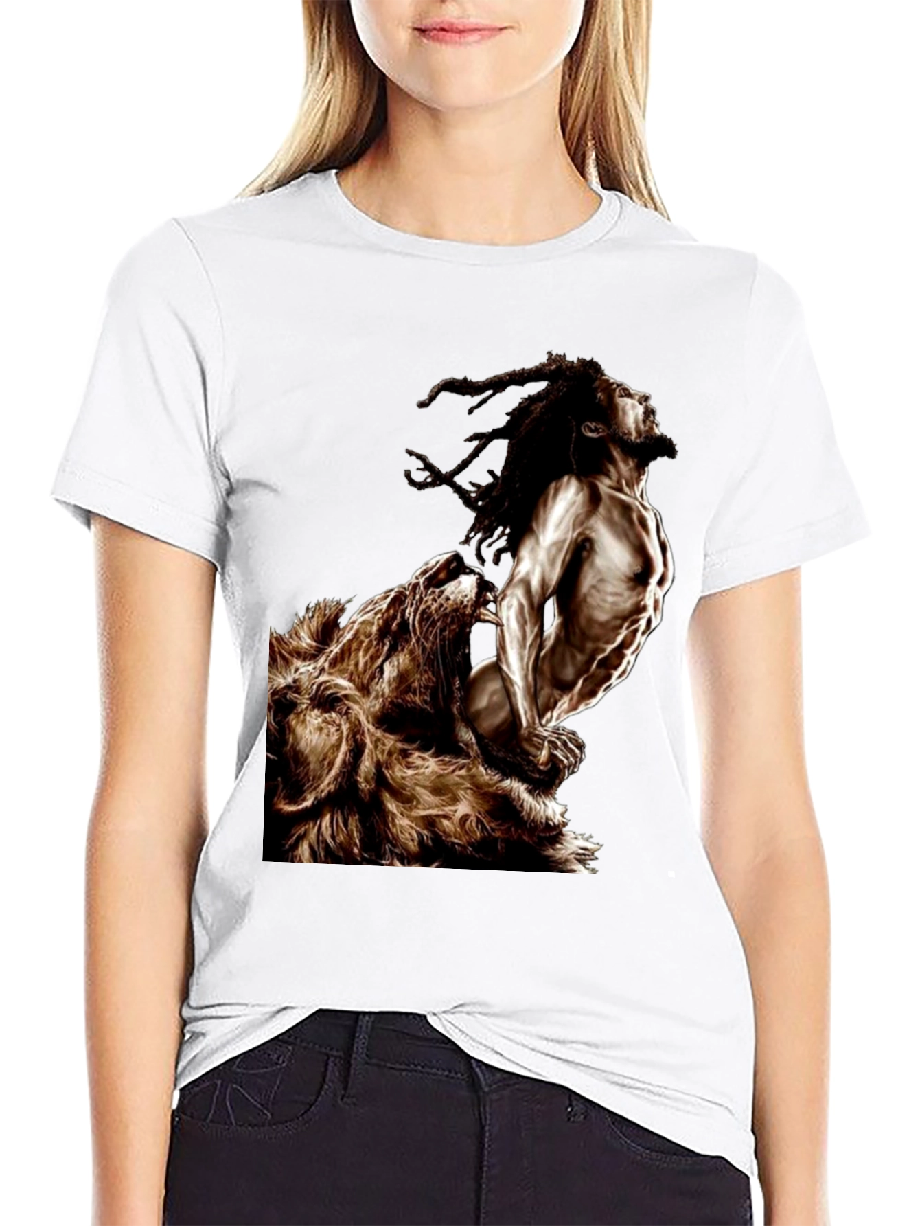 Lion & Rasta Graphic T-Shirt - Mens Black Tee