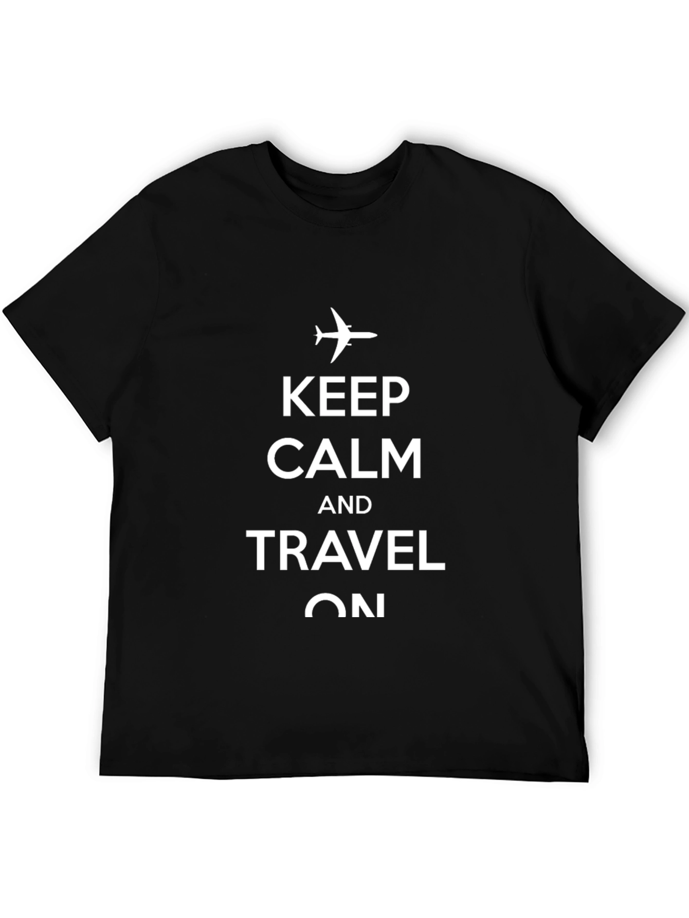 Keep Calm & Travel On Black Graphic Tee