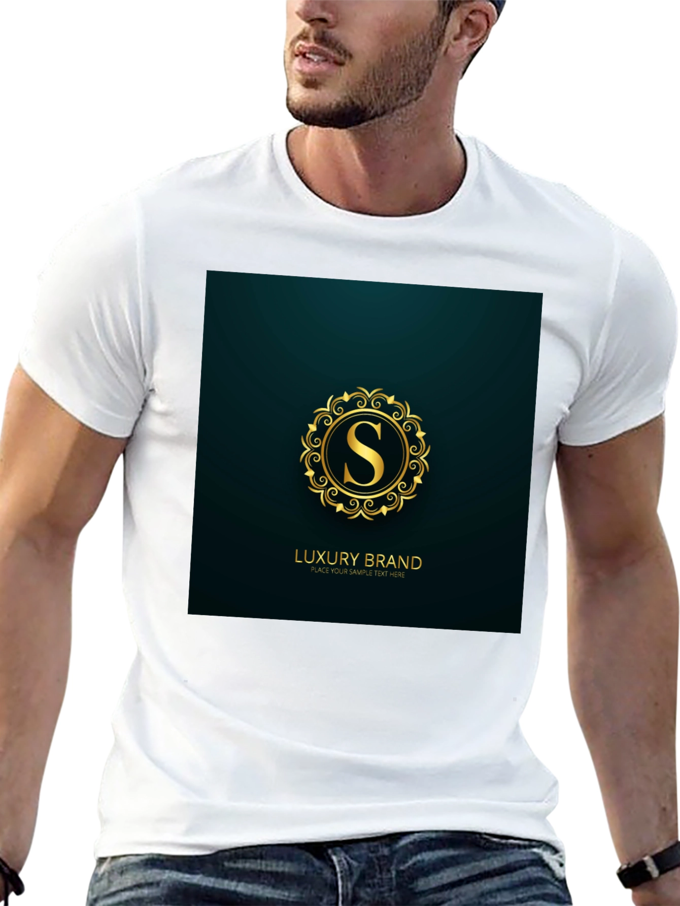 Luxury Brand S Logo Black T-Shirt