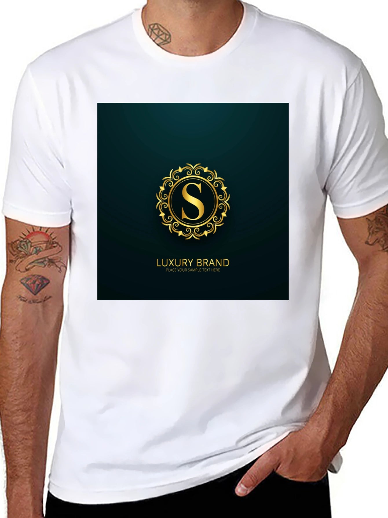 Luxury Brand S Logo Black T-Shirt