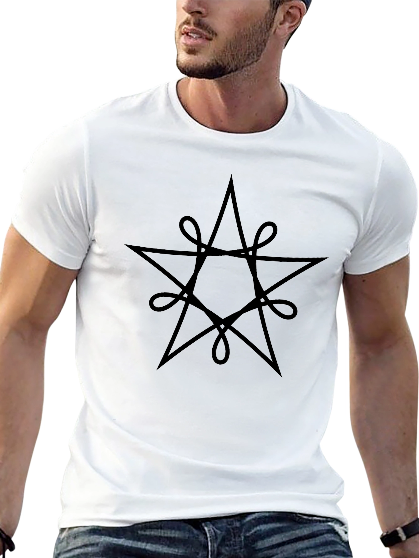 Mystic Star Graphic Tee - Black Cotton Blend