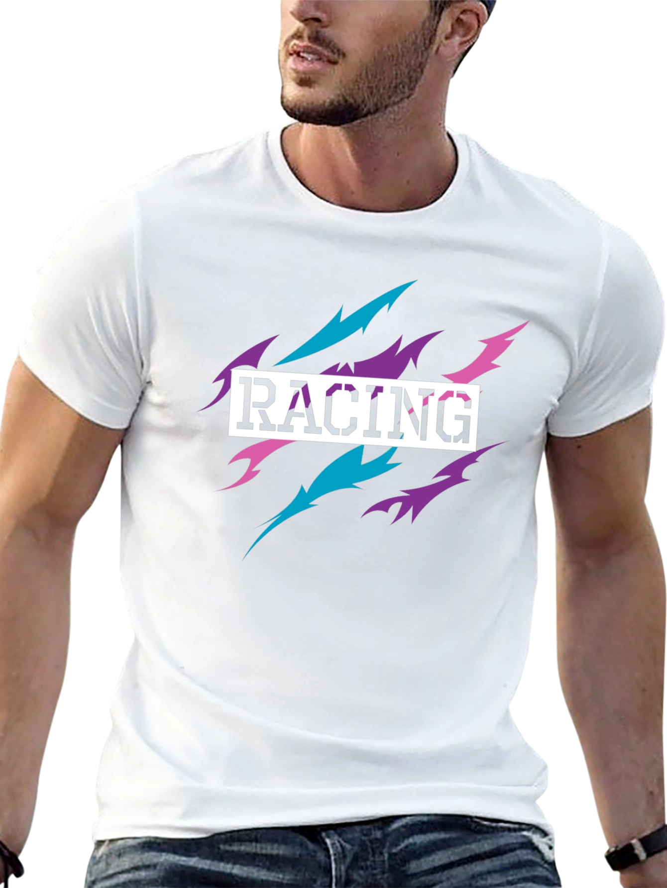 Racing Graphic Tee - Retro Style